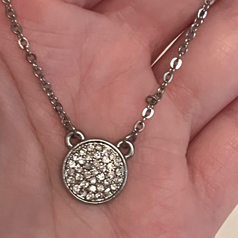 Silver Round Solitaire Necklace